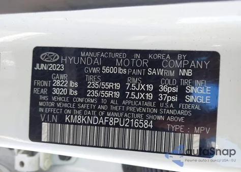 2023 Hyundai Ioniq 5 Sel z USA, uszkodzony, nr VIN KM8KNDAF8PU216584